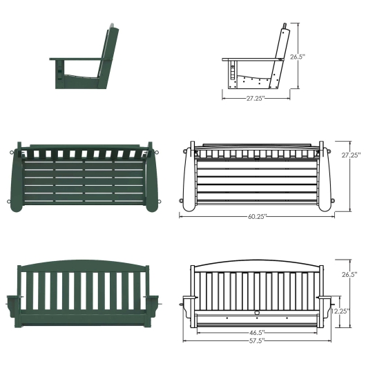 DURAWOOD® Poly Porch Swing