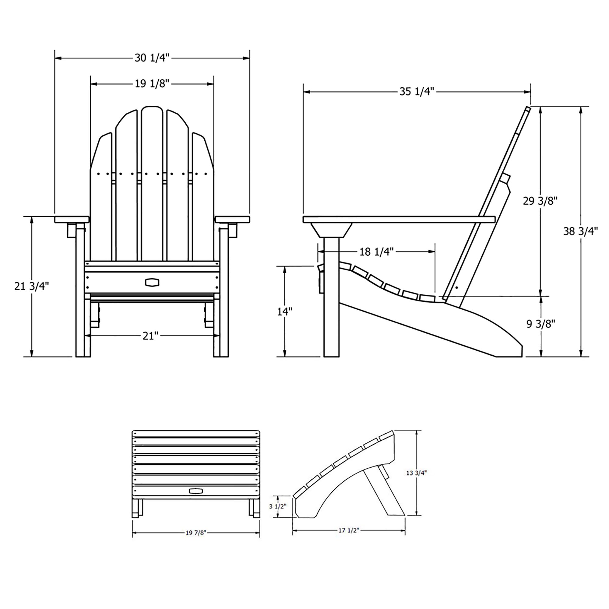 Adirondack Chair Classic чертеж