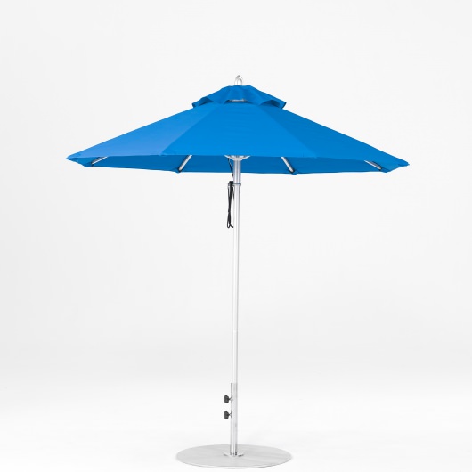 7.5 Ft. Pulley Lift Aluminum Market Umbrella with Silver Pole