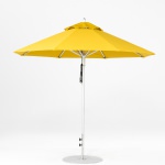 9 Ft. Pulley Lift Aluminum Market Umbrella with Silver Pole