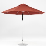 11 Ft. Pulley Lift Aluminum Market Umbrella with Silver Pole