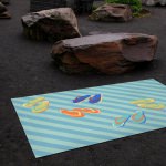 Frontporch Flip Flops Aqua Outdoor Rug