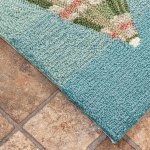 Frontporch Beach Umbrellas Indoor/Outdoor Rug - Aqua