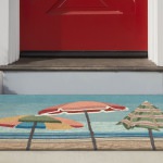 Frontporch Beach Umbrellas Indoor/Outdoor Rug - Aqua