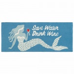 Frontporch Save Water Drink Wine Indoor/Outdoor Rug - Ocean
