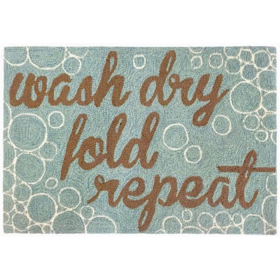 Wash and Repeat Aqua Front Porch Outdoor Rug