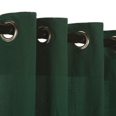 Green WeatherSmart Nickel Grommeted Outdoor Curtain 50 in. W x 96 in. L