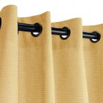 Sunbrella Canvas Brass Outdoor Curtain with Plated Brass Grommets 50 in. x 96 in.