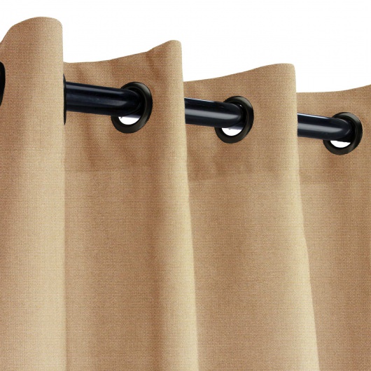 Sunbrella® Canvas Cocoa Outdoor Curtain with Dark Gunmetal Grommets 50 in. x 84 in.