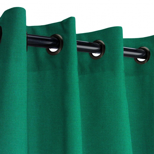 Sunbrella Canvas Forest Green with Dark Gunmetal Grommets - 50 in. x 108 in.