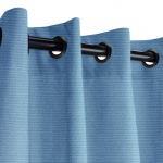 Sunbrella Canvas Sapphire Blue Outdoor Curtain with Dark Gunmetal Grommets 50 in. x 96 in.