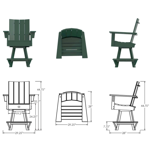 DURAWOOD® Poly Refined Counter Height Swivel Chair