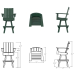 DURAWOOD® Poly Refined Swivel Bar Height Chair