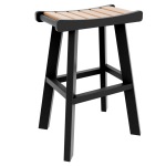DURAWOOD® Poly 3 Piece Viewfinder Bar Height Table with Saddle Stools