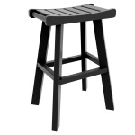 DURAWOOD® Poly 3 Piece Viewfinder Bar Height Table with Saddle Stools