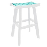DURAWOOD® Poly 3 Piece Viewfinder Bar Height Table with Saddle Stools