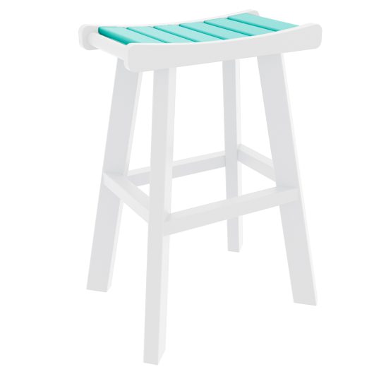 DURAWOOD® Poly 3 Piece Viewfinder Bar Height Table with Saddle Stools