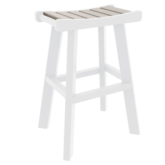 DURAWOOD® Poly 3 Piece Viewfinder Bar Height Table with Saddle Stools