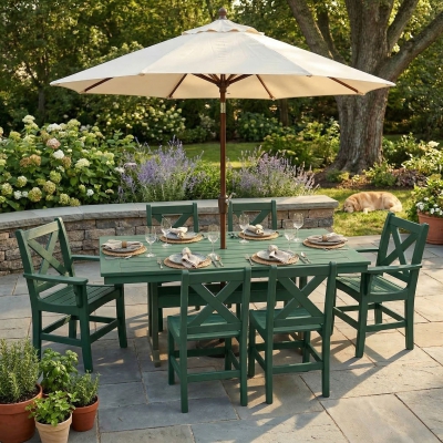 DURAWOOD® Poly Farmhouse Trestle Dining Table