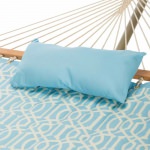 Deluxe 52'' Quilted Fabric Hammock with Patented KD Space Saving Hammock Stand and Pillow Combo - Light Blue