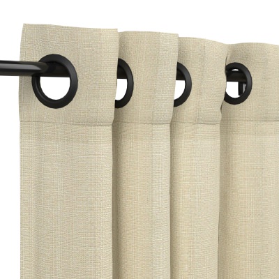 Sunbrella Linen Antique Beige Outdoor Curtain with Grommets