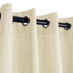Sunbrella Linen Antique Beige Outdoor Curtain with Grommets