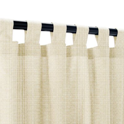Sunbrella Linen Antique Beige Outdoor Curtain Custom Length with Tabs