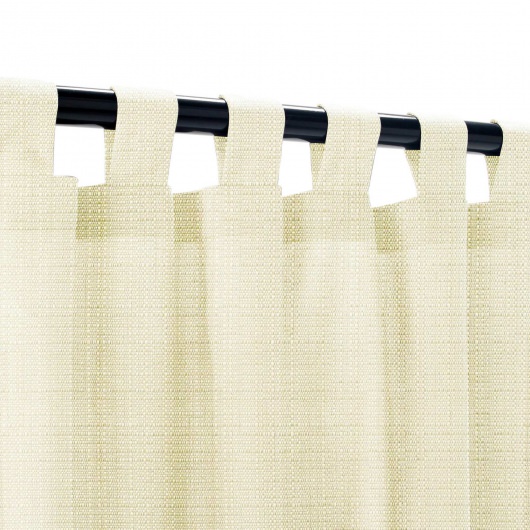 Sunbrella Linen Canvas Outdoor Curtain Custom Length with Tabs