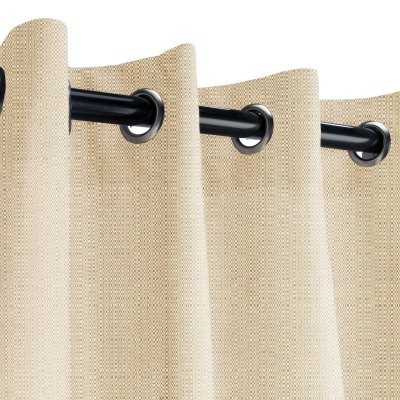 Sunbrella Linen Champagne Outdoor Curtain with Grommets