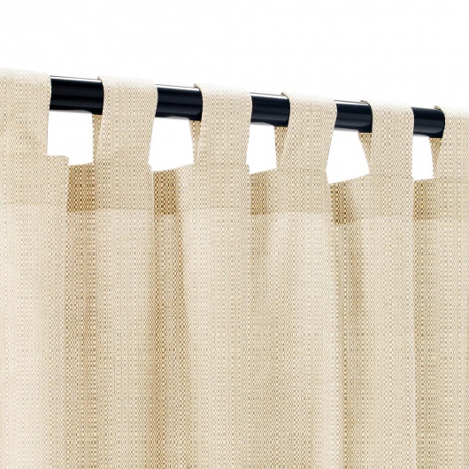 Sunbrella Linen Champagne Outdoor Curtain Custom Length with Tabs