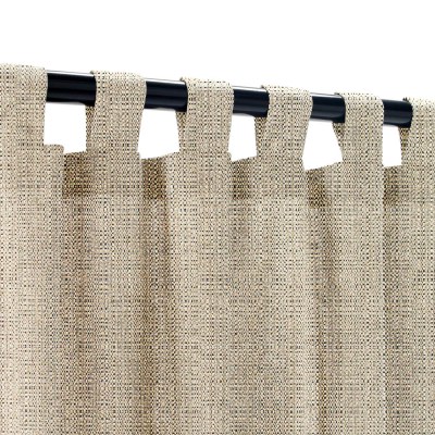 Sunbrella Linen Stone Outdoor Curtain Custom Length with Tabs