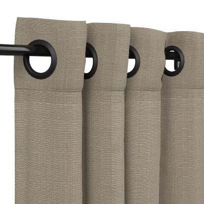 Sunbrella Linen Taupe Outdoor Curtain with Grommets