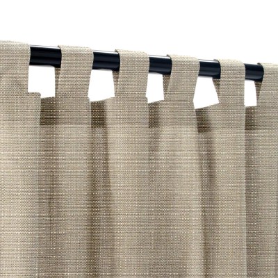 Sunbrella Linen Taupe Outdoor Curtain Custom Length with Tabs