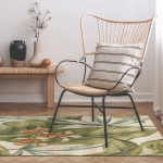 Marina Tropical Leaf Indoor/Outdoor Rug - Cream