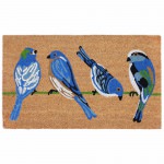 Natura Blue Birds Outdoor Mat - Natural