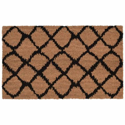 Natura Ikat Lattice Outdoor Mat - Black