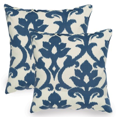 Navy Blue Basalto Indoor/Outdoor Throw Pillow - Set of Two