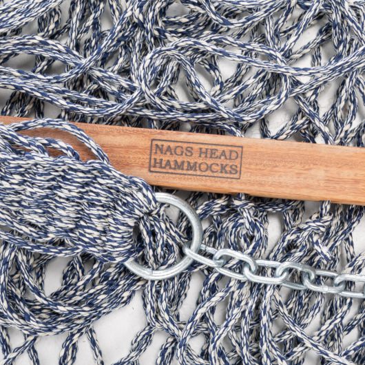 Single Heirloom Tweed Navy Oatmeal  DuraCord Rope Hammock