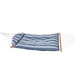 Large Sunbrella® Clock Out Indigo Tufted Hammock with Detachable Pillow