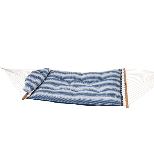 Large Sunbrella® Clock Out Indigo Tufted Hammock with Detachable Pillow
