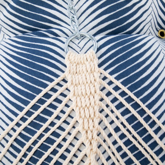 Large Sunbrella® Clock Out Indigo Tufted Hammock with Detachable Pillow