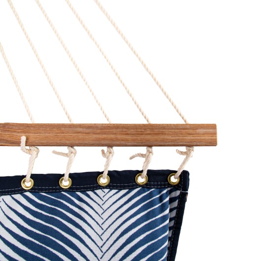 Large Sunbrella® Clock Out Indigo Tufted Hammock with Detachable Pillow