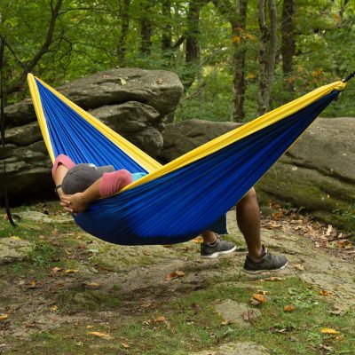 castaway double travel hammock with hanging straps