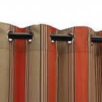 Passage Poppy Sunbrella Nickel Grommeted Outdoor Curtain 50 in. W by 96 in. L
