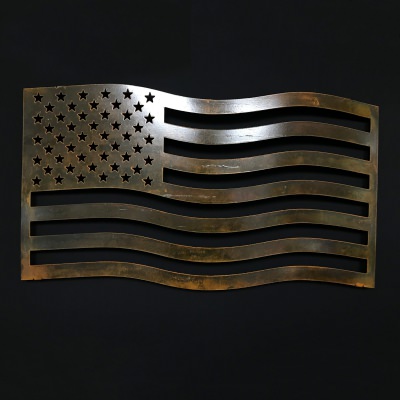Patina Steel American Flag Wall Decor