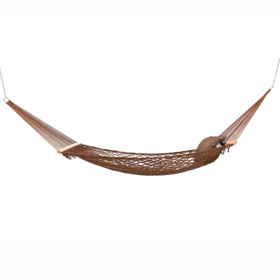 Large Antique Brown Soft Spun Polyester Rope Hammock with FREE Pillow