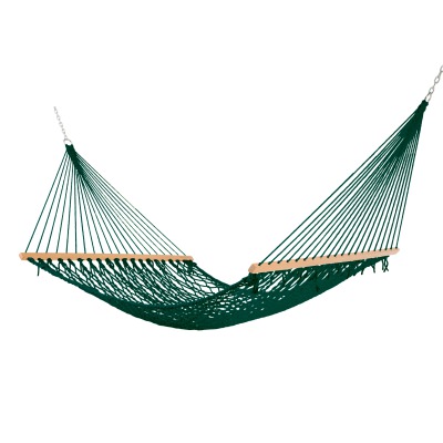 13 ft. Double Green Polyester Rope Hammock with Hanging Hardware