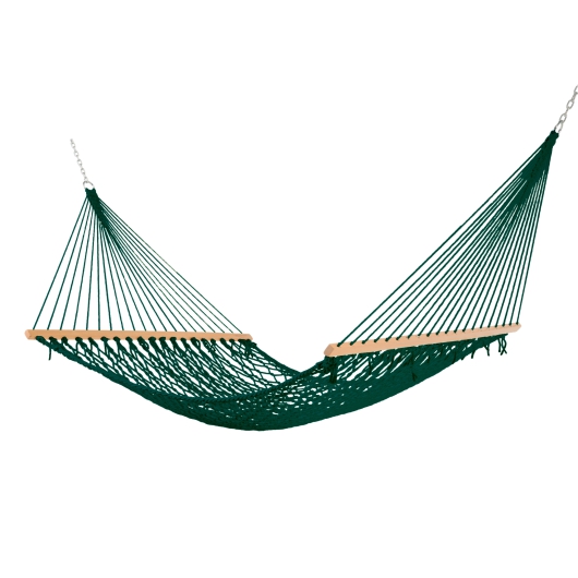 13 ft. Double Green Polyester Rope Hammock with Hanging Hardware