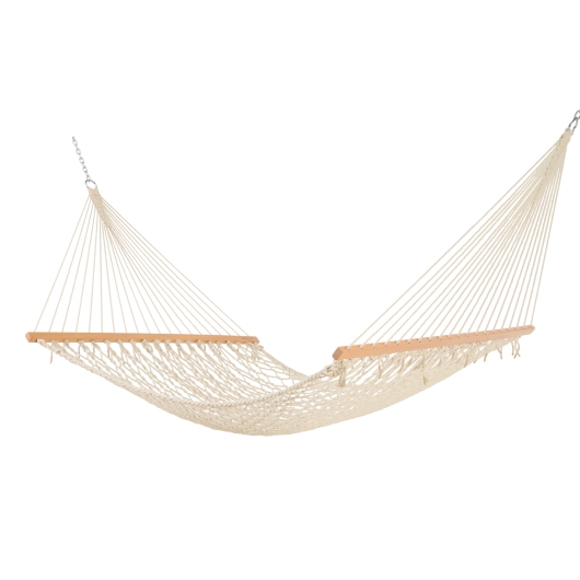 13 ft. Double Oatmeal Polyester Rope Hammock with Hanging Hardware