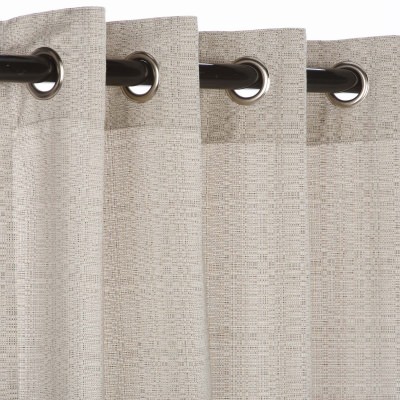 Sunbrella Linen Silver Outdoor Curtain with Grommets